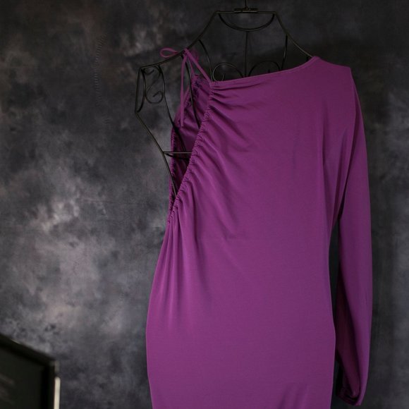 bcbg max azria purple one shoulder dress XXS - Picture 4 of 6